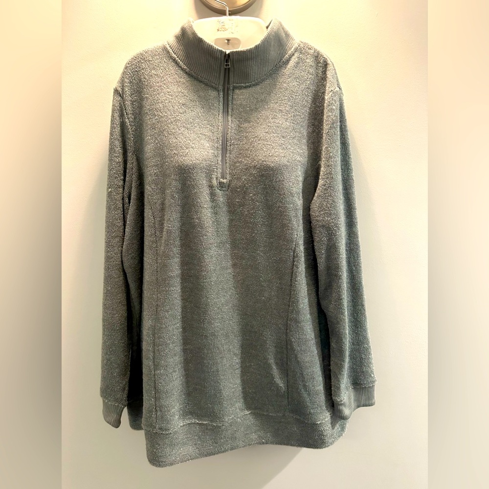 Through the Country Door French Terry soft 1/4 zip pullover sweater size…